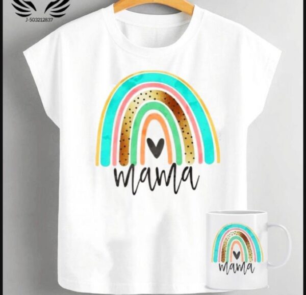 Blusa mas taza logo mama arcoíris