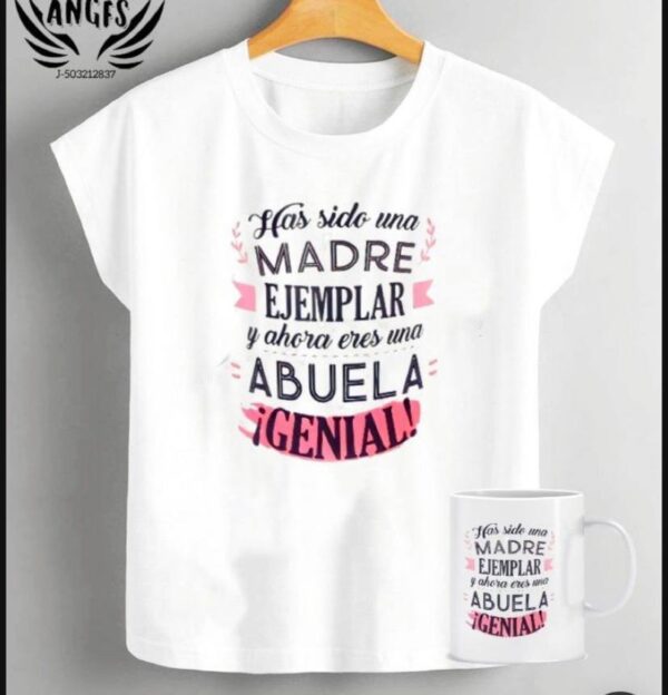Blusa mas taza logo madre ejemplar abuela genial