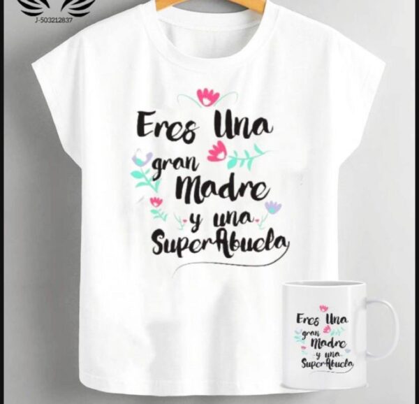 Blusa mas taza logo eres un gran madre
