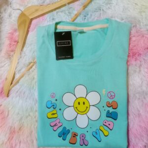 Blusa azul logo summer vibes