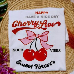 Blusa blanca logo cherry love